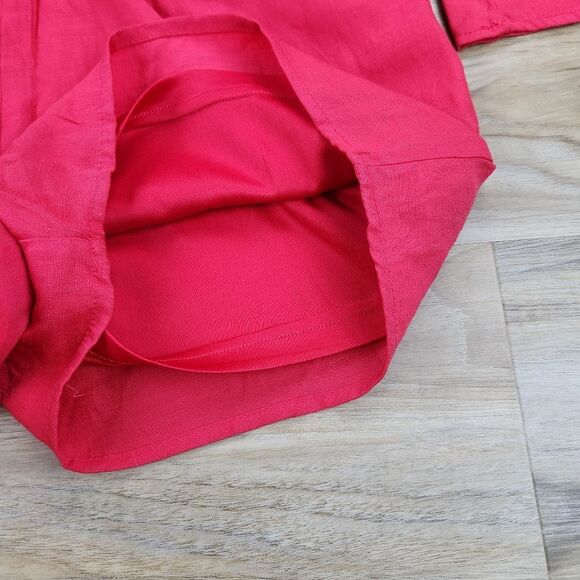 🍑Cals Coral & Cream Long Bell Sleeve Romper Shorts Large - Picture 10 of 12